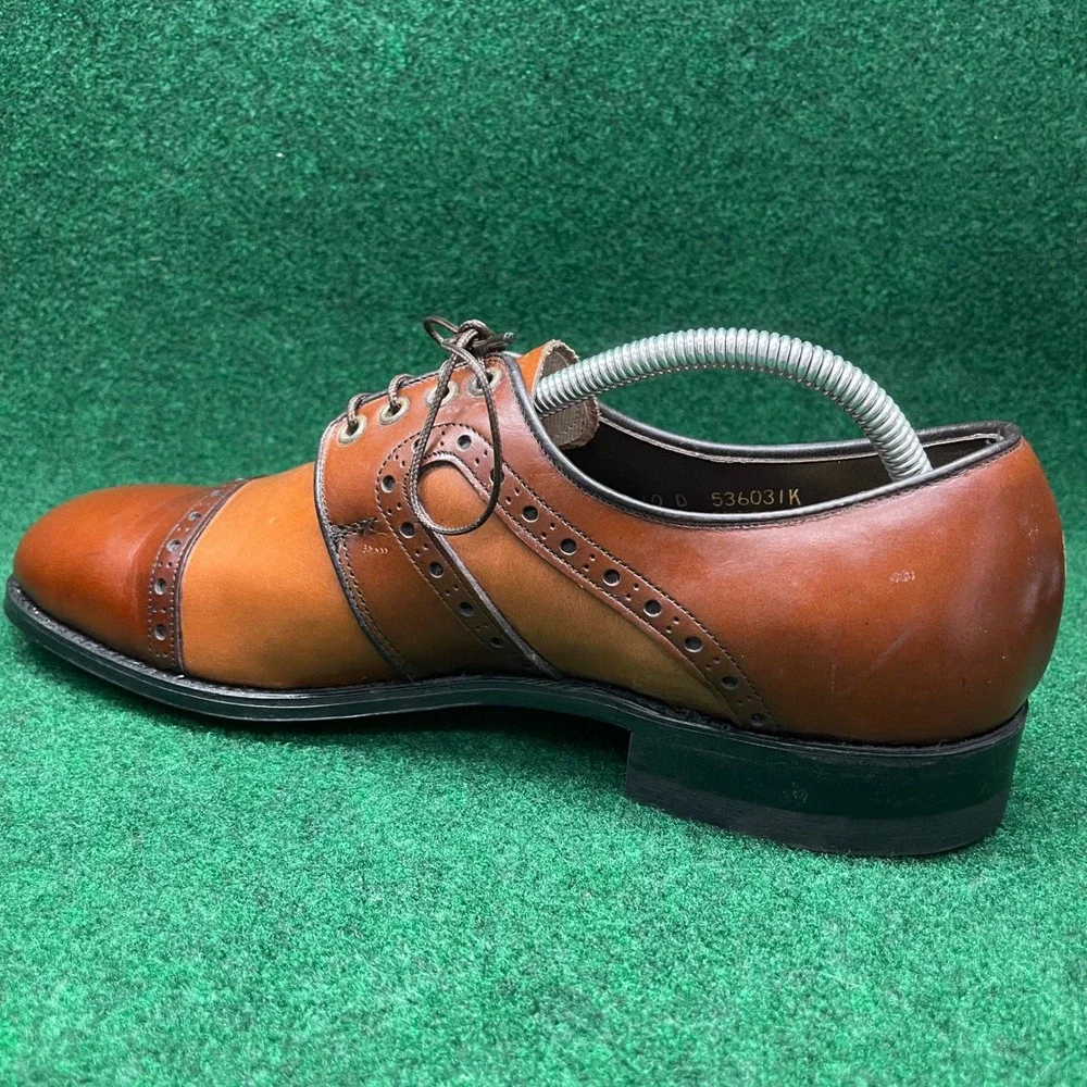 Vintage AG Mens Fine Shoes 10D Two Tone Spectator Brogue Oxfords OSullivans Heel
